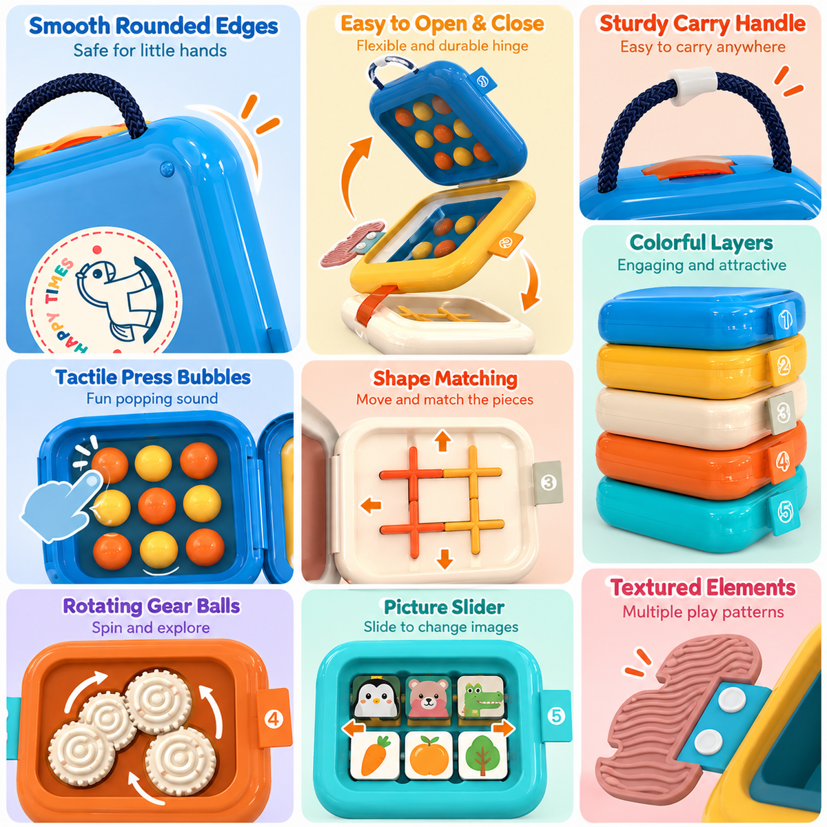 Montessori Busy Cube Toy for Toddlers – Interactive Sensory Activity Toy, Fine Motor Skills Training & Early Learning Educational Toy